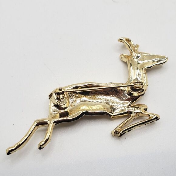 🟢3/$19🟢 2x Reindeer Brooches Settings Pin Blanks DIY Christmas Crafts - Picture 3 of 7